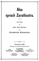 니체의 대표작인 ‘차라투스트라는 이렇게 말했다’ 1부의 초판 표지. 
