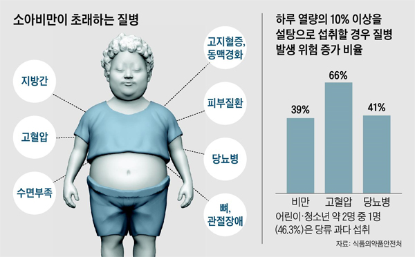 소아비만이 초래하는 질병 그래픽