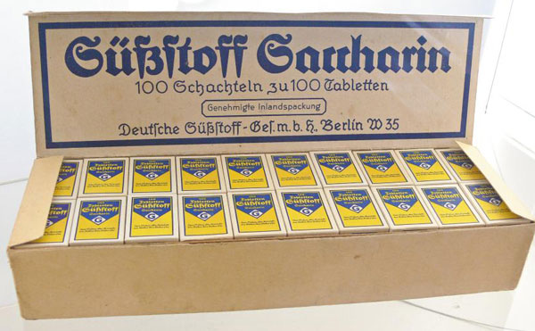 19세기 독일에서 불티나게 팔린 사카린이 베를린 설탕 박물관에 전시되어 있는 모습이에요. 