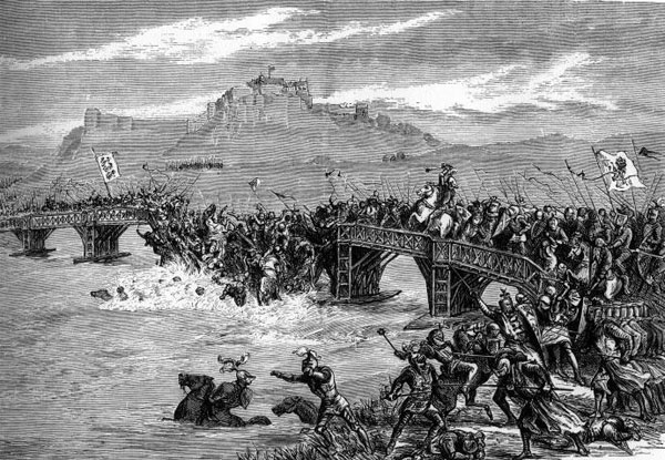 13세기 스코틀랜드 스털링 전투가 벌어진 좁은 다리 위에서 스코틀랜드군이 잉글랜드 대군을 무찌르는 광경을 그린 그림이에요.