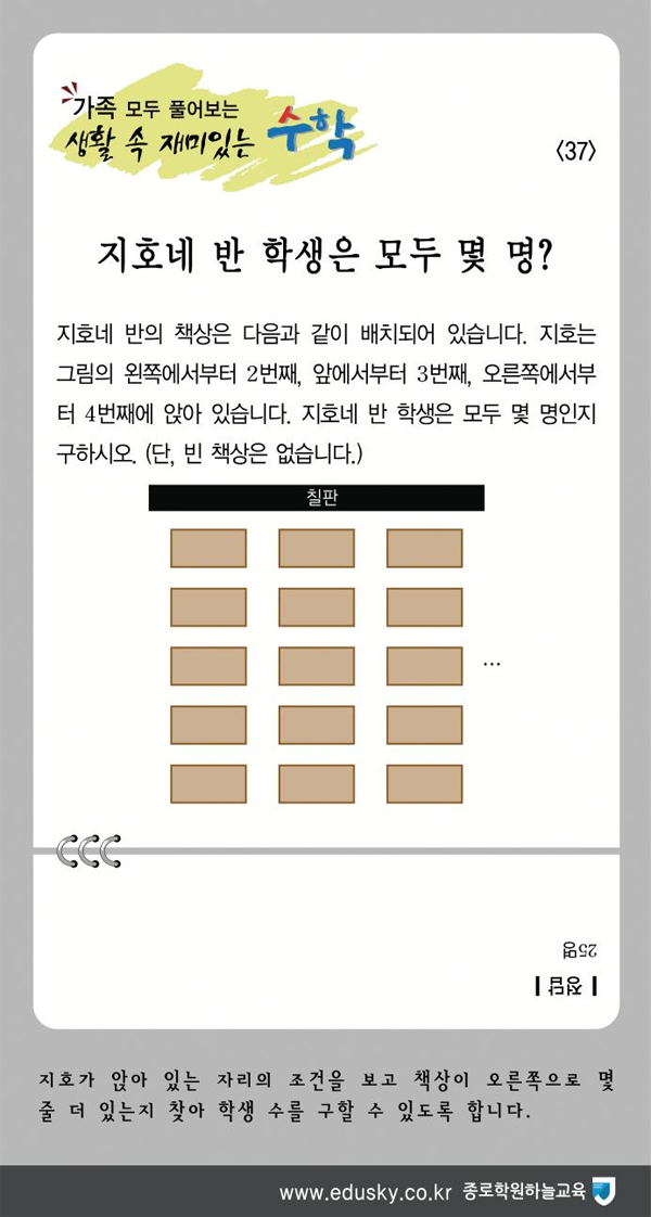 가족 모두 풀어보는 생활 속 재미있는 수학