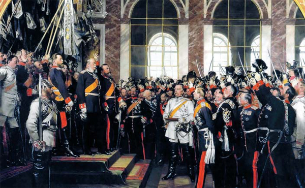 1871년 프로이센의 국왕 빌헬름 1세가 프랑스 파리 베르사유 궁전에서 독일 제국의 황제로 취임하는 모습을 그린 그림이에요. 독일 통일을 이끈 재상 비스마르크는 사회주의와 공산주의의 확산을 막기 위해 최초의 복지 제도를 도입하였어요.