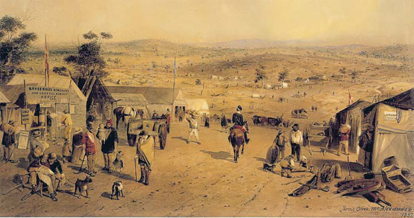 1852년 호주 화가 새뮤얼 토머스 길이 호주 남부 캐슬메인 부근 금광촌의 모습을 그린 그림이에요. 영국은 18세기 중반부터 19세기 중반까지 100여 년 동안 죄수 16만명을 호주로 보내 식민지를 건설하게 했어요.