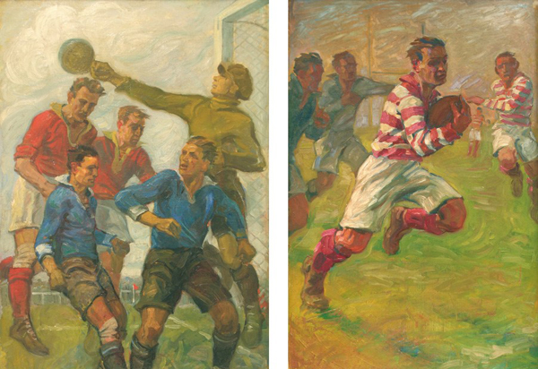 예술올림픽에서 2회 연속 회화 금메달을 차지한 룩셈부르크 화가 장 자코비의 작품입니다. 두 그림은 자코비가 1924년 파리 대회에서 금메달을 받은 ‘스포츠의 연구’연작입니다.