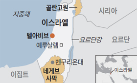 이스라엘 위치 지도