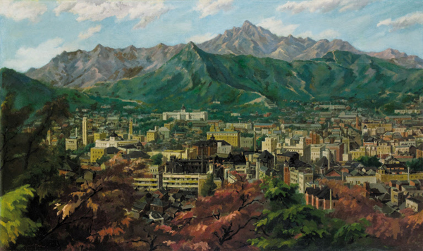 작품 1 - 박득순, ‘서울 풍경’, 1949, 캔버스에 유채.
