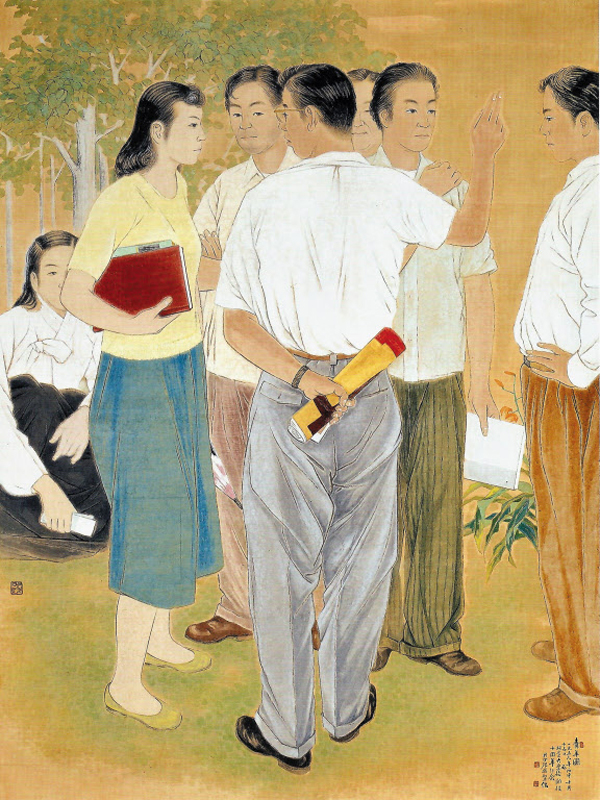 작품3 - 장우성, ‘청년도’, 1956, 종이에 채색.