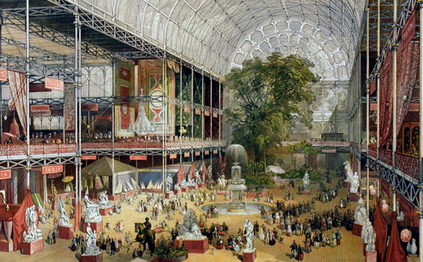 1851년 런던 만국박람회 당시 박람회장으로 쓰였던 수정궁 내부 모습.