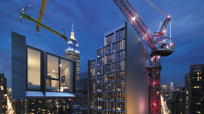올해 9월 미국 뉴욕 맨해튼에서 완공되는 26층 규모의 'AC 호텔 뉴욕 노매드'의 시공 모습.