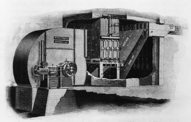 1902년 캐리어가 개발한 최초의 에어컨을 그린 그림. /윌리스 캐리어 공식 홈페이지