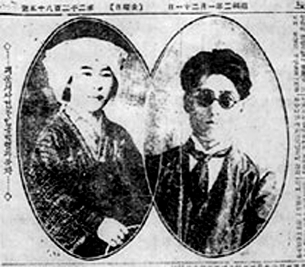 1927년 1월 21일 조선일보에 실린 가네코 후미코(金子文子·왼쪽)와 박열의 모습. 가네코 후미코의 죽음에 대한 의혹을 제기하는 기사와 함께 실렸어요. 가네코 후미코는 1926년 7월 감옥에서 생을 마감했는데, 형무소 측이 시신을 감추고 죽음을 바로 공표하지 않아 당시 타살된 것이 아니냐는 의혹이 나왔어요.