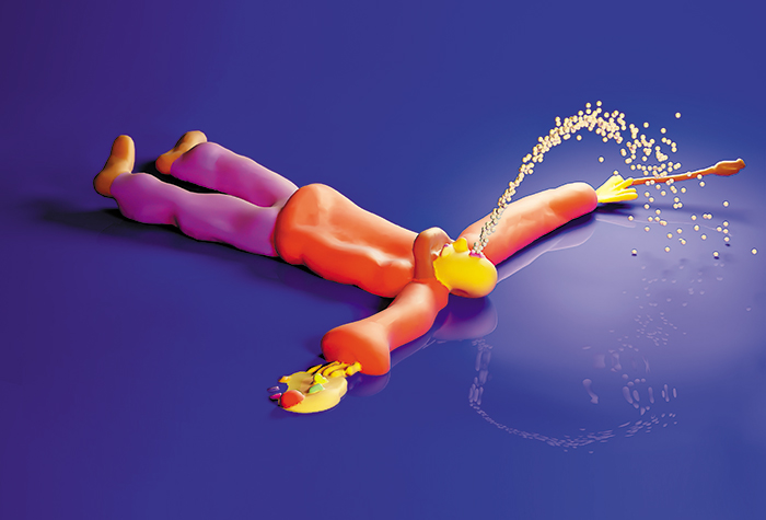 작품2 - 오스틴 리, ‘Fountain’, 2023, 3D 프린터로 찍은 레진에 우레탄 페인트. /롯데뮤지엄