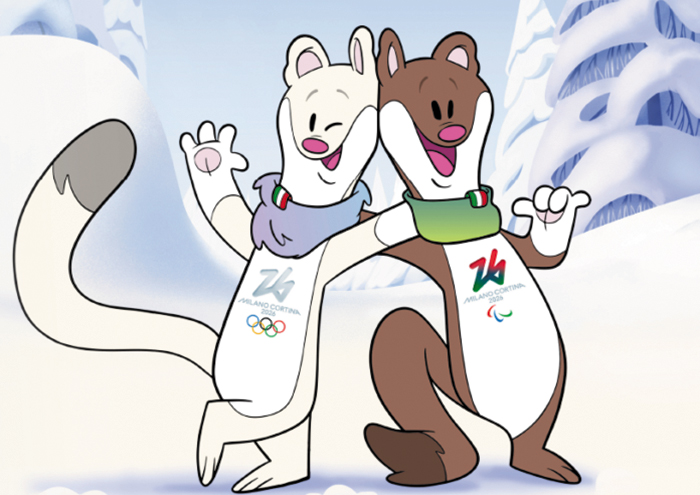 2026년 동계올림픽·패럴림픽 마스코트인 티나(왼쪽)와 밀로. 둘 다 북방족제비예요. /IOC