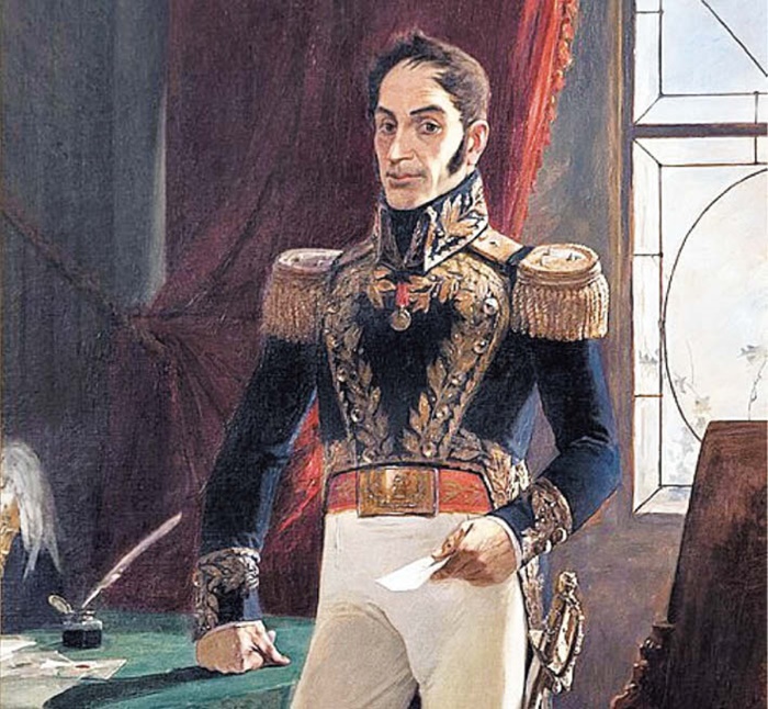 볼리바르의 초상화예요. 베네수엘라 화가 아르투로 미첼레나가 1895년 그렸습니다.