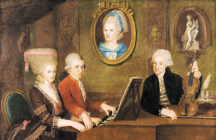 요한 네포무크 델라 크로체가 1780년 그린 모차르트 가족의 초상화입니다. /위키피디아
