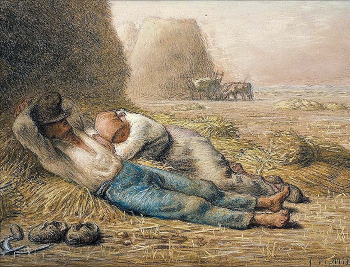 장 프랑수아 밀레의 '정오의 휴식'. 1866년 작품이에요.
