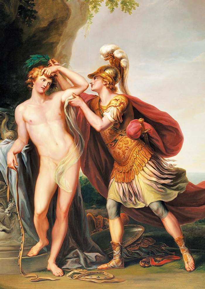 18세기 이탈리아 화가 조반니 바티스타 치프리아니가 그린 폴리데우케스(왼쪽)와 카스토르. 신의 아들인 폴리데우케스는 나체로, 인간의 아들인 카스토르는 옷을 입은 모습으로 대비해 표현했어요.