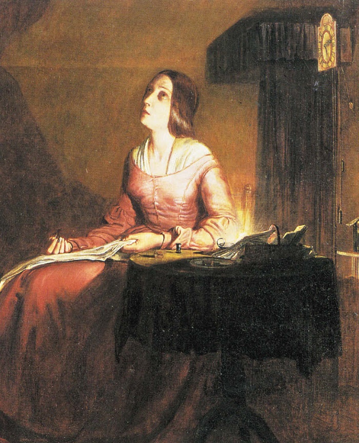 영국 화가 리처드 레드그레이브의 '바느질 여공'. 1846년 작품입니다.