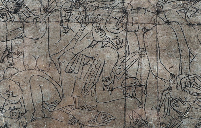 은지화 ‘가족 1’. 은박지에 그린 그림입니다.