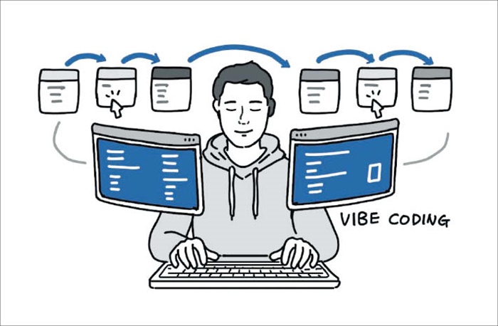 코드를 깊이 고민하지 않고 AI와 소통하며 코드를 구현하는 걸 ‘바이브 코딩(Vibe coding)’이라고 합니다. /정진호 작가